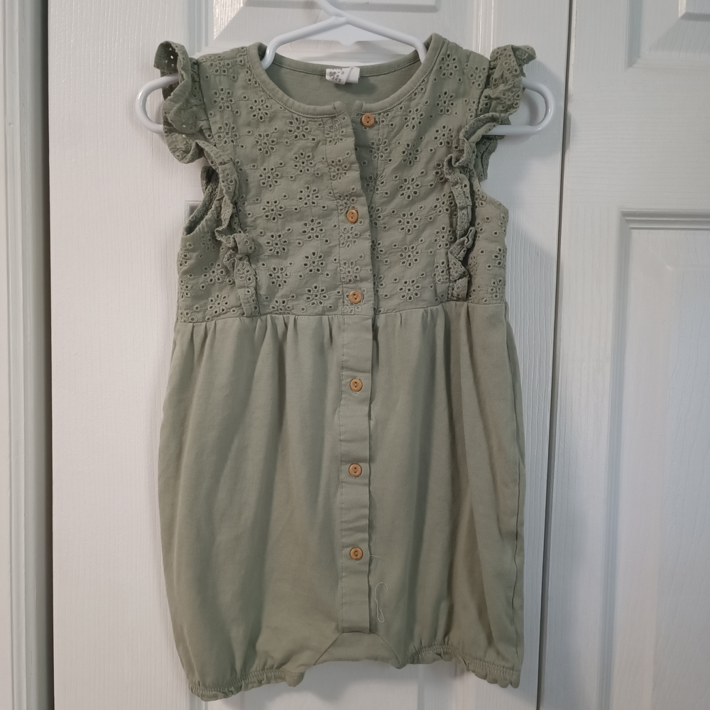 H&M Kids Olive Eyelet Button Dress